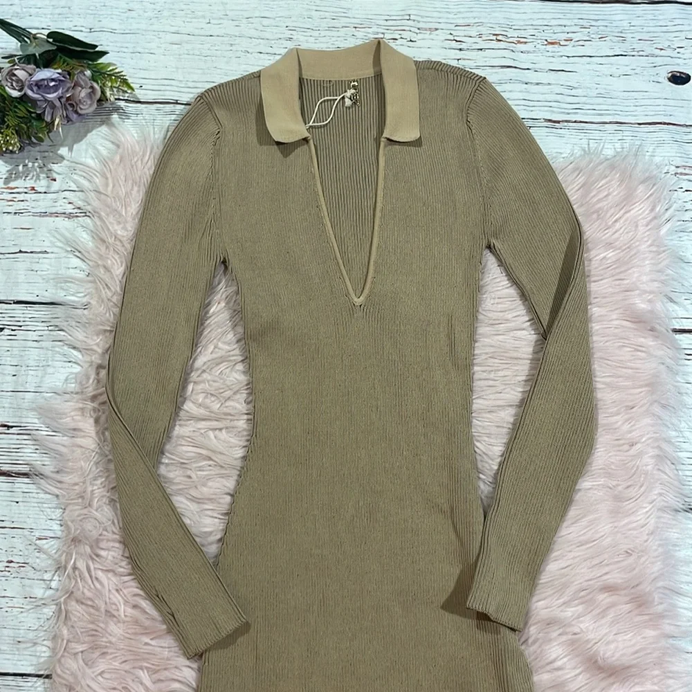 SER.O.YA Tan Ribbed Mini Dress - Picture 9 of 9